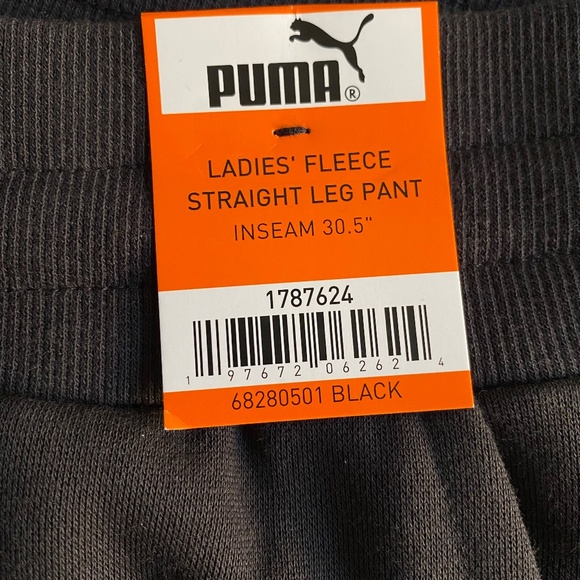 PUMA Ladies' Fleece Pants, Straight Leg, Black, XXL, NWT - Picture 6 of 16
